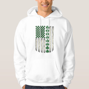 Kleeblatt-amerikanische Flagge Vintage-Vektor-Desi Hoodie