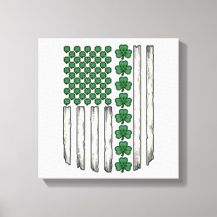 Kleeblatt-amerikanische-Flagge-vintage-Vektor-Desi Leinwanddruck