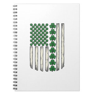 Kleeblatt-amerikanische-Flagge-vintage-Vektor-Desi Notizblock