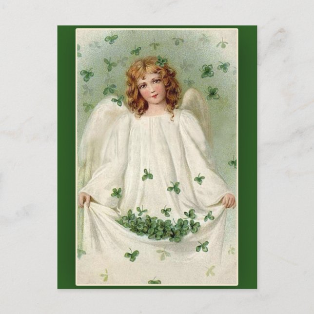 Kleeblatt Angel St. Patricks Day Cards Postkarte (Vorderseite)