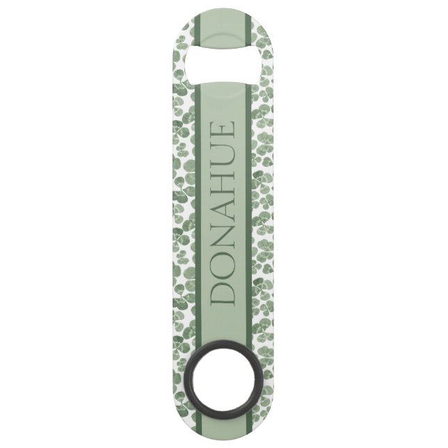 Kleeblatt Aquarell Gemustert Speed Flaschenöffner (Vorderseite)