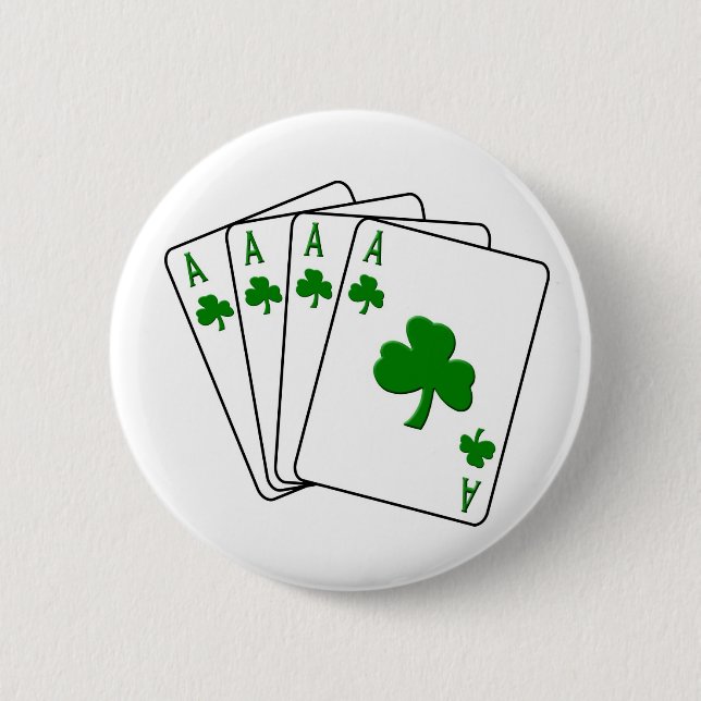 Kleeblatt-Asse Button (Vorderseite)