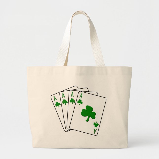 Kleeblatt-Asse Jumbo Stoffbeutel (Vorne)