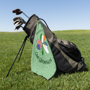 Kleeblatt Azoren Irland USA-Flagge Personalisierte Golfhandtuch