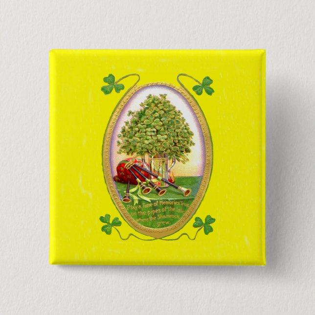 Kleeblatt Bagpipe Button (Vorderseite)