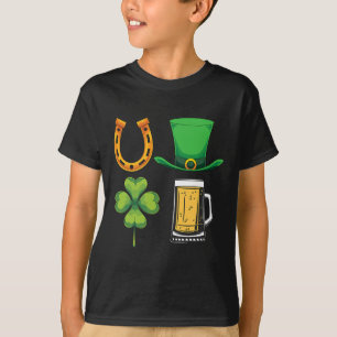 Kleeblatt Bier Betrunkener Kobold Hut Irland St. P T-Shirt