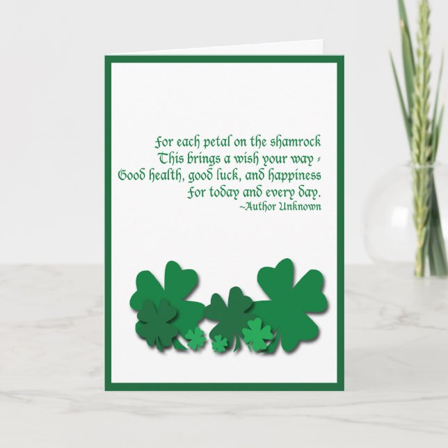Kleeblatt Blessing Saint Patrick's Day Card Karte (Vorderseite)
