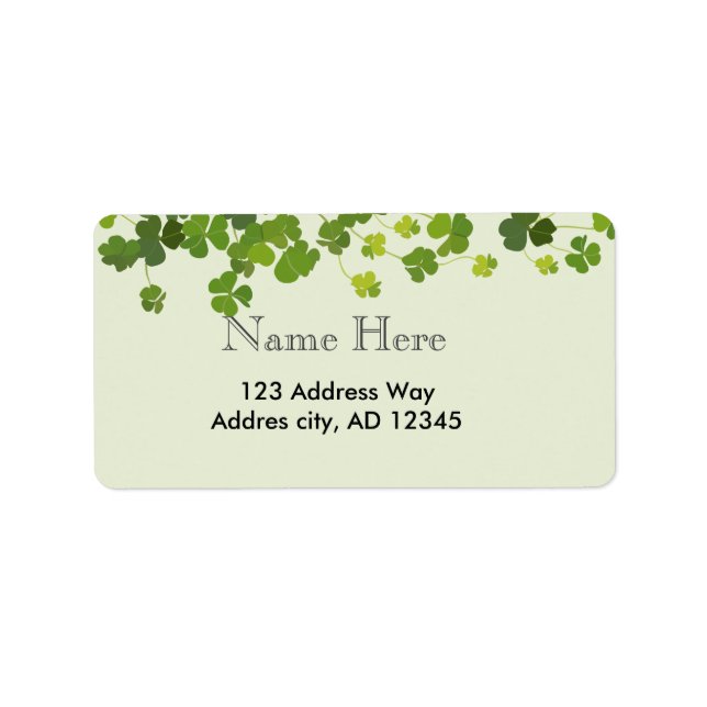 Kleeblatt-Bouquet, Patrick-Tag Adressaufkleber (Vorne)