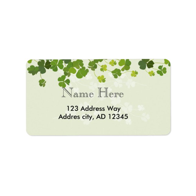 Kleeblatt-Bouquet, Patrick-Tag Adressaufkleber (Vorne)
