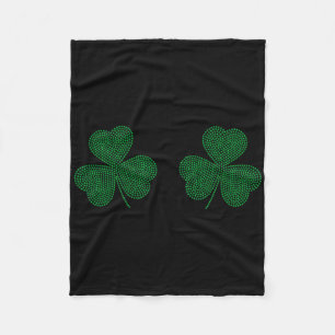 Kleeblatt-Brust-Sparkle-Klee-Irischer St. Patricks Fleecedecke