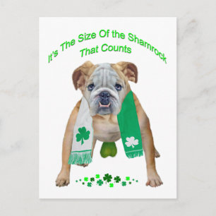 Kleeblatt Bulldog St. Patrick's Day Postkarte