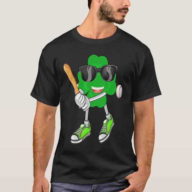 Kleeblatt C Baseball St Patrick's Day Men B T-Shirt (Vorderseite)