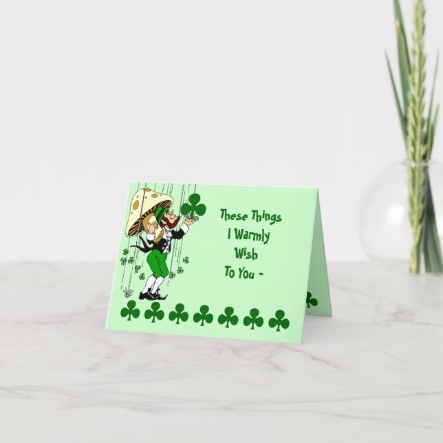 Kleeblatt Card Irish Sessing St. Patrick's Day Karte (Vorderseite)