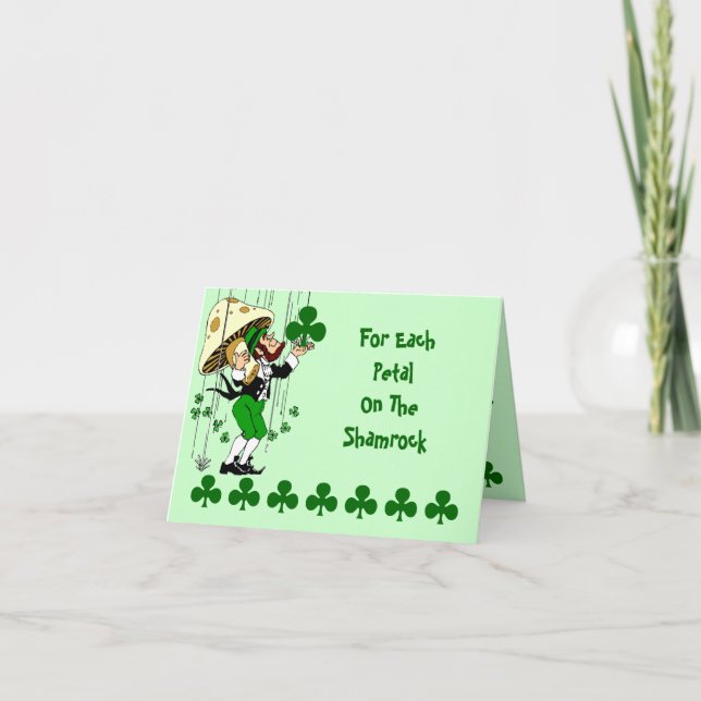 Kleeblatt Card Irish Sessing St. Patrick's Day Karte (Vorderseite)