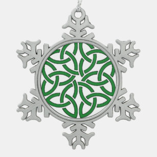 Kleeblatt Celtic Art Knüpfarbeit Design Schneeflocken Zinn-Ornament