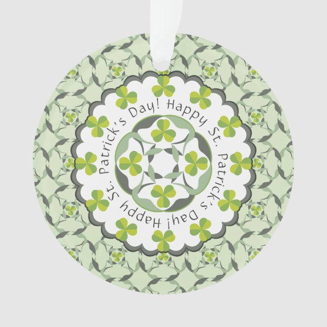 Kleeblatt Celtic Inspiriert Pattern St. Patrick's  Ornament (Vorderseite)