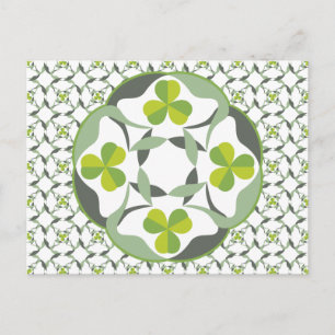 Kleeblatt Celtic Inspiriert Pattern St. Patrick's  Postkarte