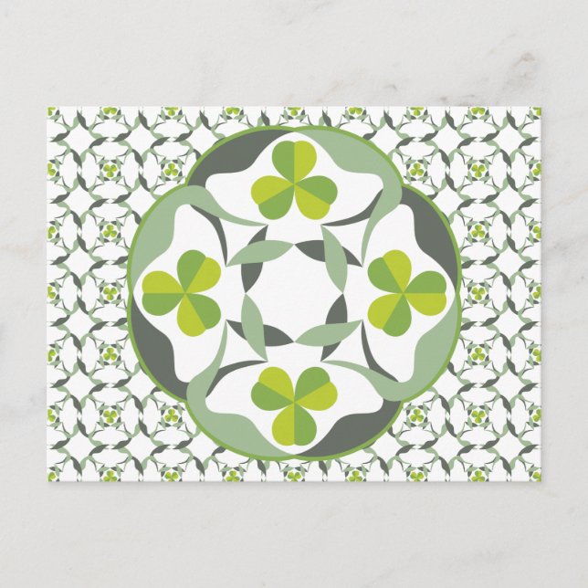 Kleeblatt Celtic Inspiriert Pattern St. Patrick's  Postkarte (Vorderseite)