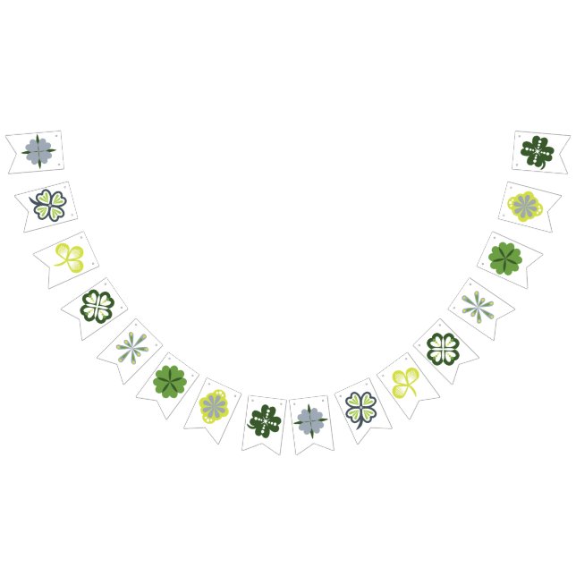 Kleeblatt Clover Floral St. Patrick's Day Party Wimpelkette (Alle)