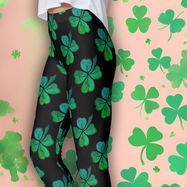 Kleeblatt Clover Green Pattern St. Patrick`s Day Leggings (Von Creator hochgeladen)