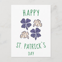 Kleeblatt Clover Happy St. Patrick`s Day Postkarte