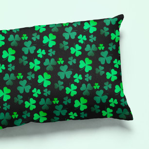 Kleeblatt Clover Ireland Irish Modern Green & Blac Kissenbezug