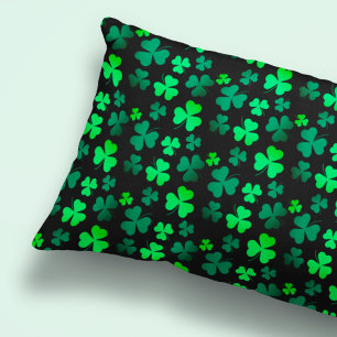 Kleeblatt Clover Ireland Irish Modern Green & Blac Kissenbezug