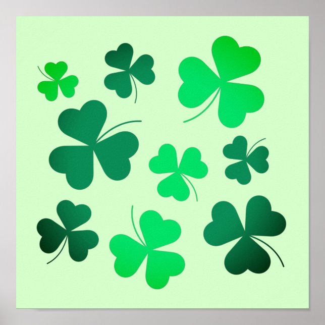 Kleeblatt Clover Leaf Irland Irish St Patricks Day Poster (Vorne)