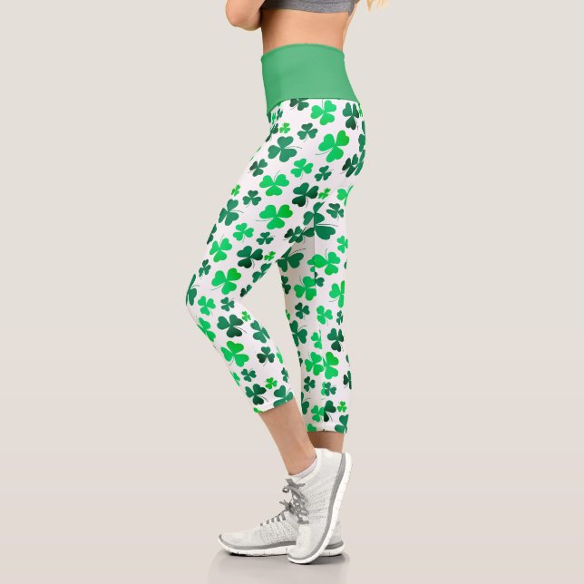 Kleeblatt Clover Leaf Moderner Chic Stilvoll Capri Leggings (Links)