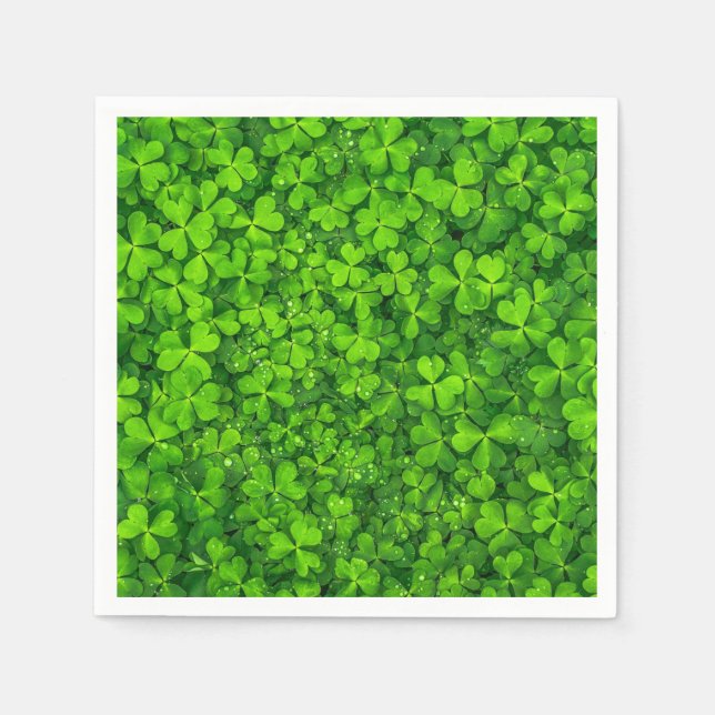 Kleeblatt Clovers Fotografie Irish Saint Patrick Serviette (Vorderseite)