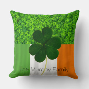 Kleeblatt Clovers Green Irish Flag Name Irland Kissen