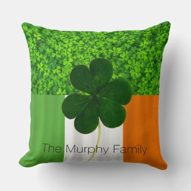 Kleeblatt Clovers Green Irish Flag Name Irland Kissen (Vorderseite)