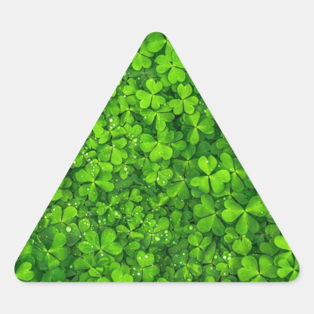 Kleeblatt Clovers Green Irish Symbol Irland Dreieckiger Aufkleber (Vorderseite)