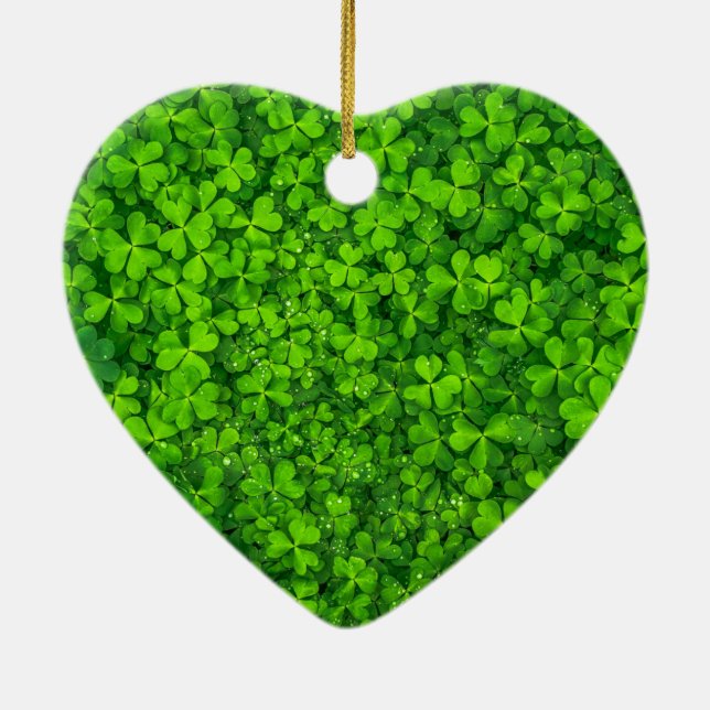 Kleeblatt Clovers Green Irish Symbol Irland Keramikornament (Hinten)