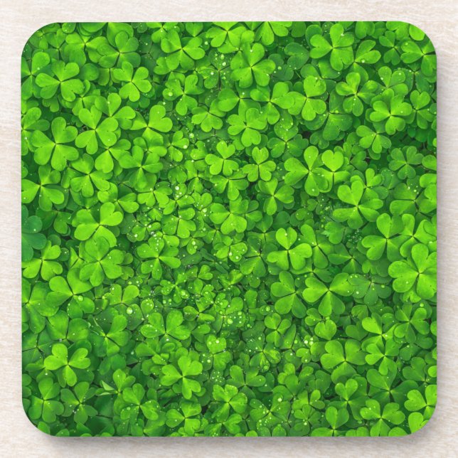 Kleeblatt Clovers Green Irish Symbol Irland Untersetzer (Vorderseite)