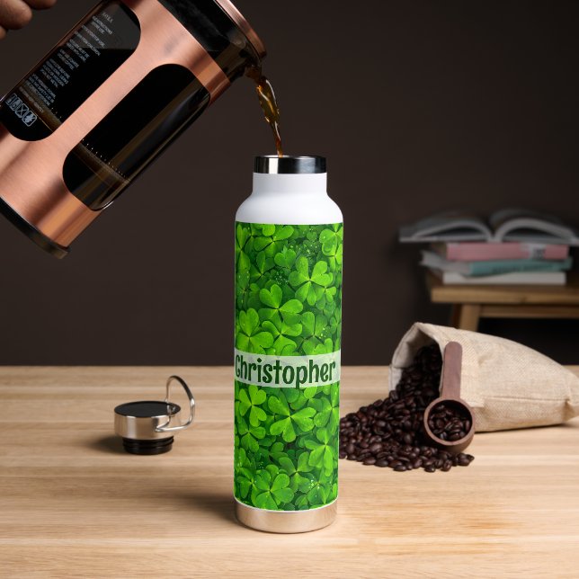 Kleeblatt Clovers Name hinzufügen Trinkflasche (Kaffee)
