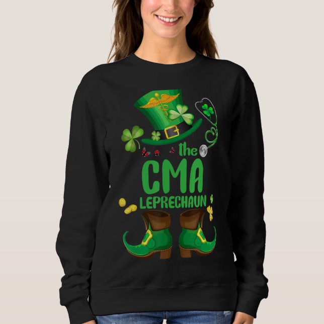 Kleeblatt Cma Nurse Leprechaun Funny St Patricks D Sweatshirt (Vorderseite)