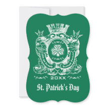 Kleeblatt Coat of Arm St. Patrick's Day Einladunge