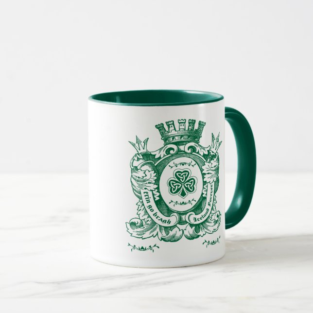 Kleeblatt Coat of Arm Wappen St.Patrick's Day Tasse (VorderseiteRechts)