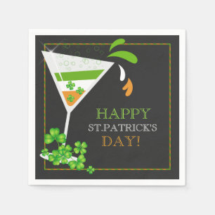 Kleeblatt-Cocktail-Papierservietten St. Patricks Serviette