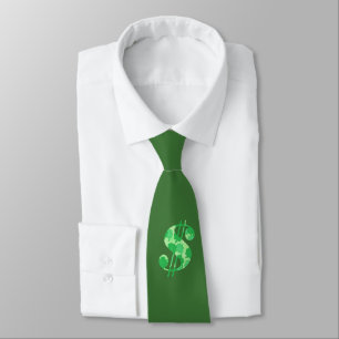 Kleeblatt Collage Dollar Sign Neck Ties Krawatte