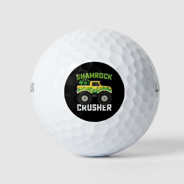 Kleeblatt Crusher Monster Truck St Patrick's Day Golfball (Vorderseite)