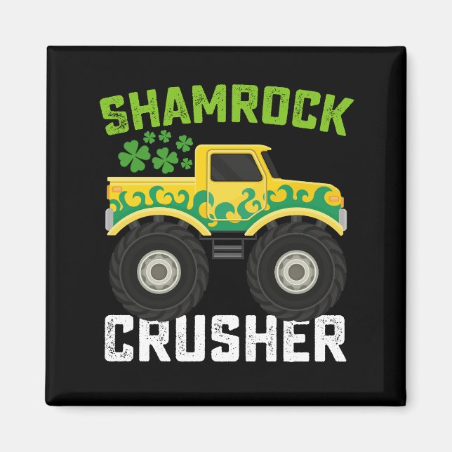 Kleeblatt Crusher Monster Truck St Patrick's Day Magnet (Vorne)