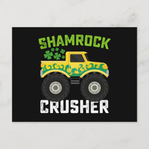 Kleeblatt Crusher Monster Truck St Patrick's Day Postkarte