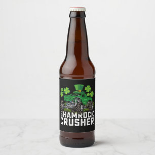 Kleeblatt Crusher St Patricks Day Monster Truck Bierflaschenetikett