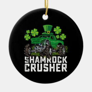 Kleeblatt Crusher St Patricks Day Monster Truck Keramik Ornament