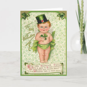 Kleeblatt Cupid Cherub St Patrick's Day Heart Karte