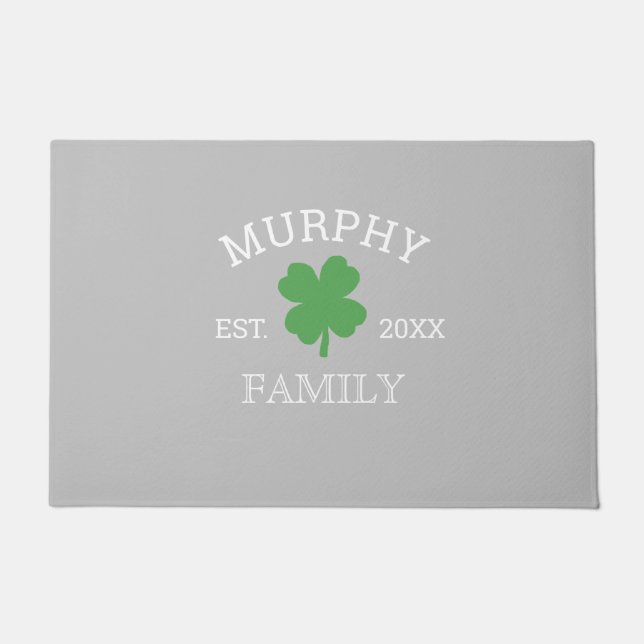 Kleeblatt Custom Irish Family Doormat Fußmatte (Vorderseite)