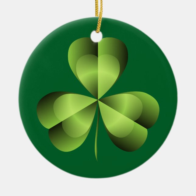 Kleeblatt drei leaf Clover Graphic Keramikornament (Vorne)