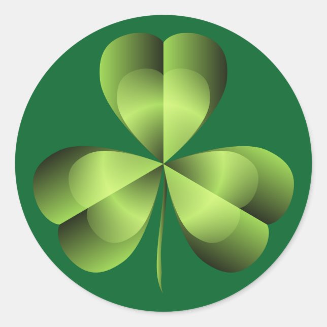 Kleeblatt drei leaf Clover Graphic Runder Aufkleber (Vorderseite)